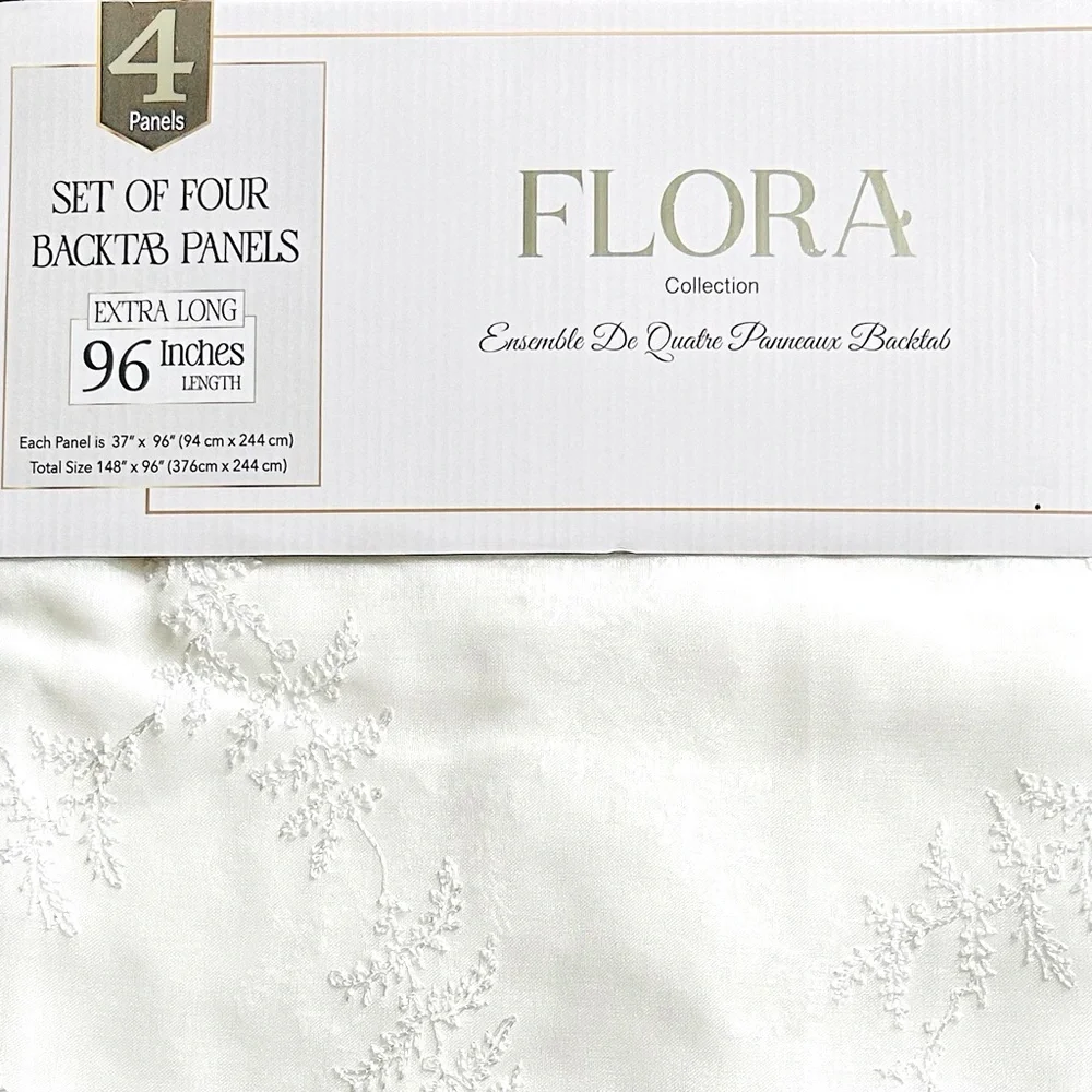 FLORA Collection Set Of 4 Extra Long Backtab Window Panels - 37